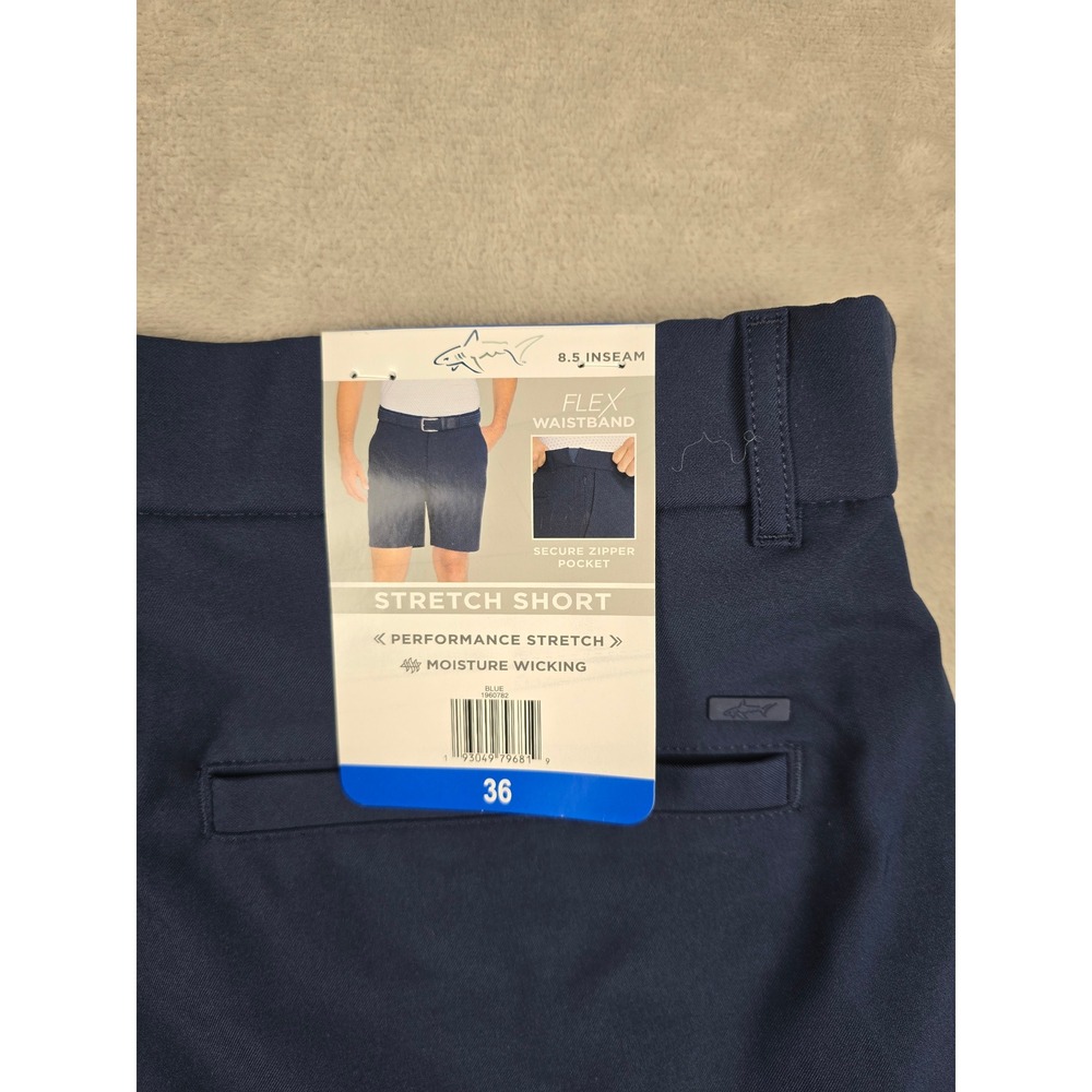 Greg Norman ML75 Stretch Shorts‎ Mens 36 Blue Performance Golf Moisture Wicking - Picture 2 of 7